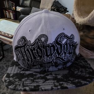 Throwback White and Black Graphic  Hat